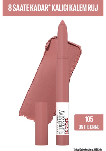 Super Stay Ink Crayon Kalem Mat Ruj- Spiced Up - 105 On The Grind modelleri