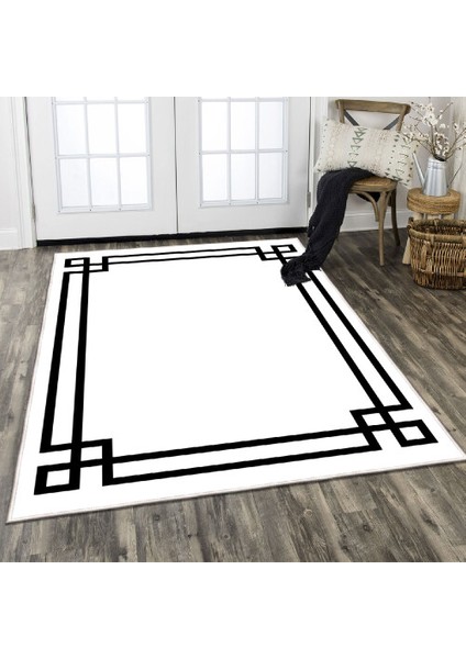 Dekoratif Pamuklu Dokuma Taban Modern Yıkanabilir Leke Tutmaz Ince Makine Dokuması Halı