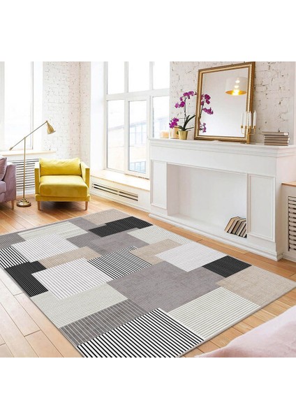 Dekoratif Pamuklu Dokuma Taban Modern Yıkanabilir Leke Tutmaz Ince Makine Dokuması Halı,kilim