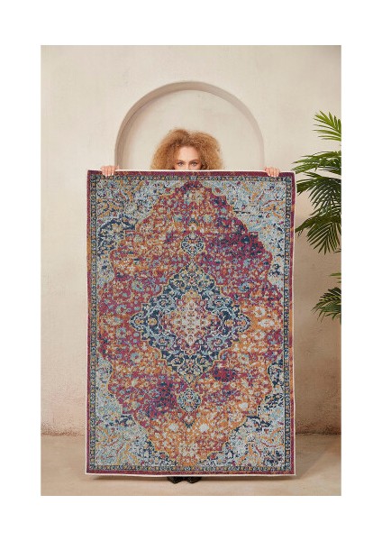 Dekoratif Pamuklu Dokuma Taban Modern Yıkanabilir Leke Tutmaz Ince Makine Dokuması Halı