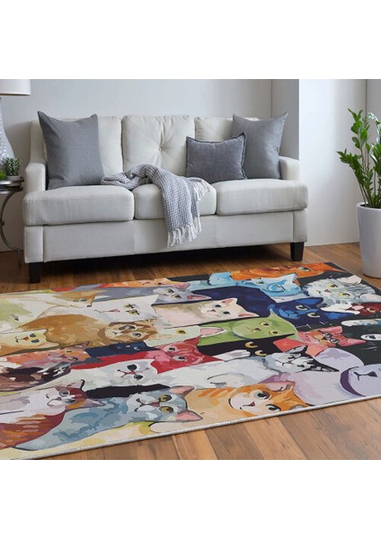 Dekoratif Pamuklu Dokuma Taban Modern Yıkanabilir Leke Tutmaz Ince Makine Dokuması Halı fiyatları