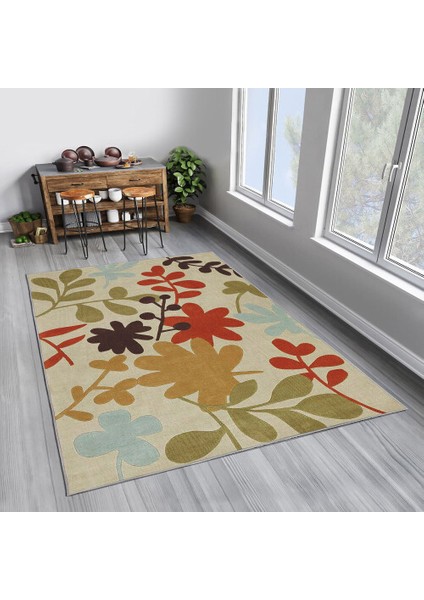 Dekoratif Pamuklu Dokuma Taban Modern Yıkanabilir Leke Tutmaz Ince Makine Dokuması Halı