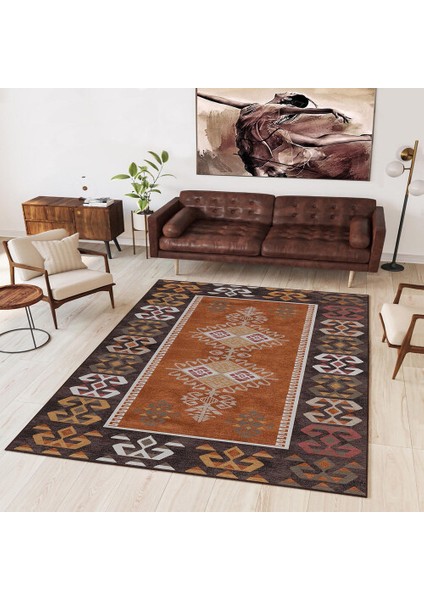 Dekoratif Pamuklu Dokuma Taban Modern Yıkanabilir Leke Tutmaz Ince Makine Dokuması Halı