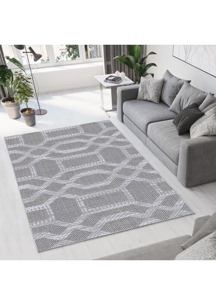 Dekoratif Pamuklu Dokuma Taban Modern Yıkanabilir Leke Tutmaz Ince Makine Dokuması Halı