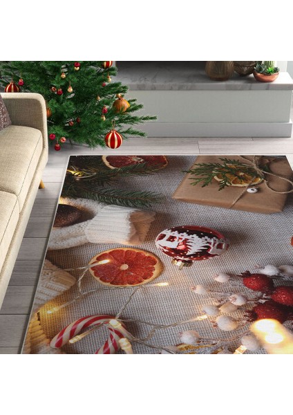 Dekoratif Pamuklu Dokuma Taban Modern Yıkanabilir Leke Tutmaz Ince Makine Dokuması Halı