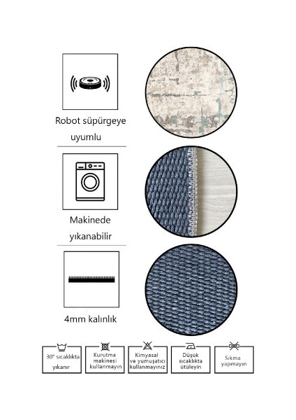 Dekoratif Pamuklu Dokuma Taban Modern Yıkanabilir Leke Tutmaz Ince Makine Dokuması Halı