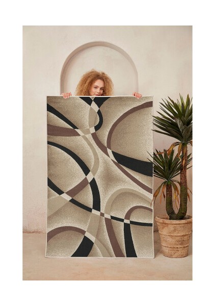 Dekoratif Pamuklu Dokuma Taban Modern Yıkanabilir Leke Tutmaz Ince Makine Dokuması Halı