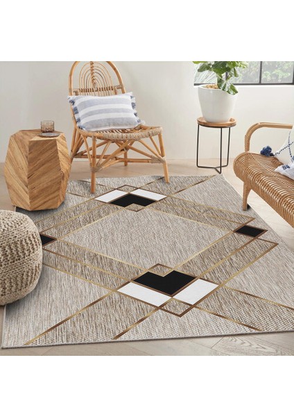 Dekoratif Pamuklu Dokuma Taban Modern Yıkanabilir Leke Tutmaz Ince Makine Dokuması Halı