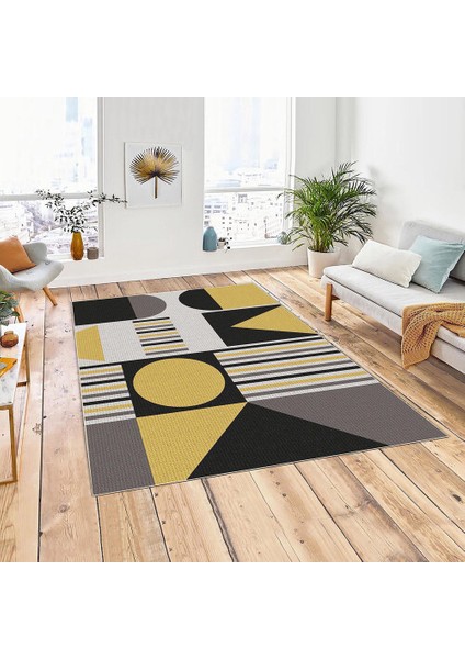 Dekoratif Pamuklu Dokuma Taban Modern Yıkanabilir Leke Tutmaz Ince Makine Dokuması Halı