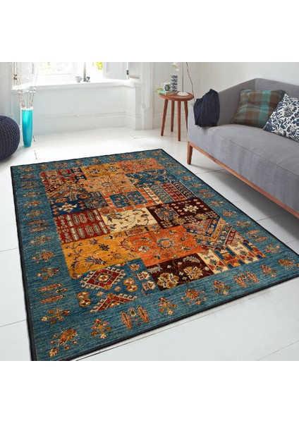 Dekoratif Pamuklu Dokuma Taban Modern Yıkanabilir Leke Tutmaz Ince Makine Dokuması Halı