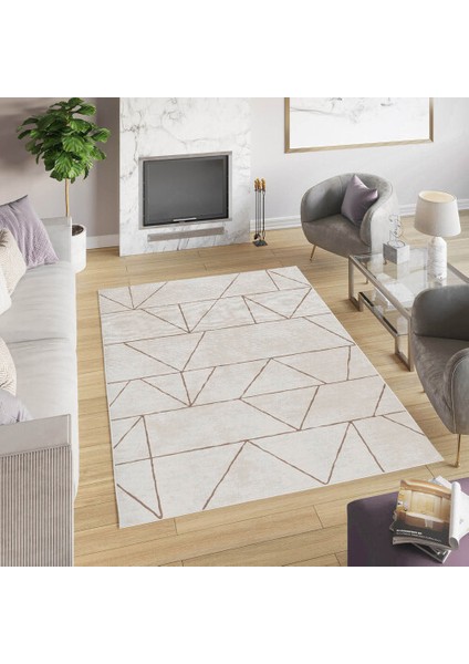 Dekoratif Pamuklu Dokuma Taban Modern Yıkanabilir Leke Tutmaz Ince Makine Dokuması Halı