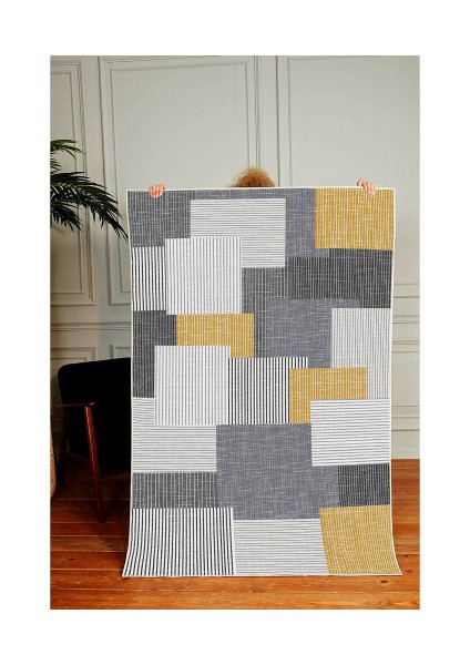 Dekoratif Pamuklu Dokuma Taban Modern Yıkanabilir Leke Tutmaz Ince Makine Dokuması Halı modelleri