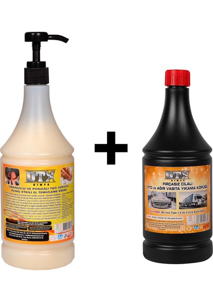 Granüllü El Temizleme Kremi ( Sabunu ) 1 kg & Oto, Motor ve Tır Yıkama Sıvısı 1 Litre