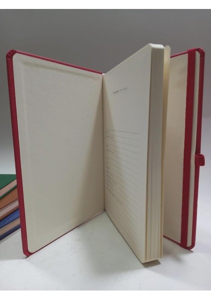 21*15 Kırmızı Renkli Kapaklı Çizgili Kalemlikli Ajanda Defter( Takvimsiz) modelleri
