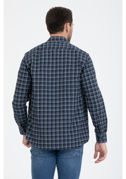 Erkek Siyah Uzun Kol Cepli Kareli Kışlık Gömlek fırsatları