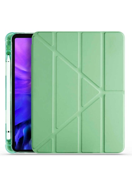 Apple iPad Air 5 10.9" 2022 M1 Kılıf Kalem Bölmeli Trifolding Case A2589 A2591