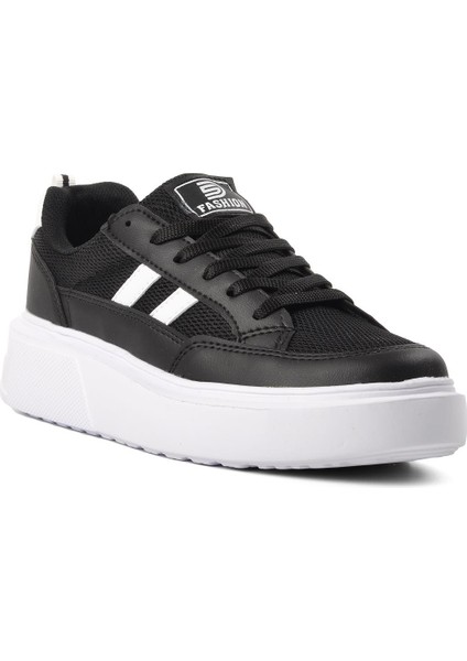 Deren-G Siyah-Beyaz Kadın Sneaker