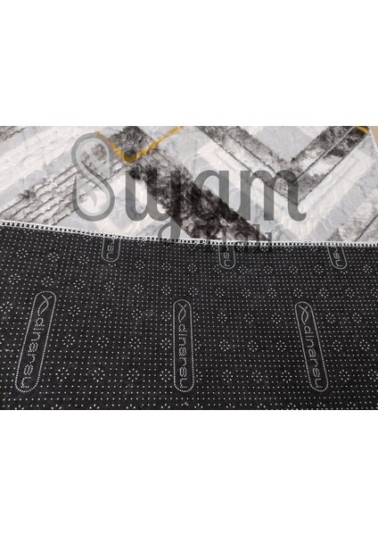 Anka Desen Gri Renk Kesme Kaymaz Taban Halı Yolluk modelleri