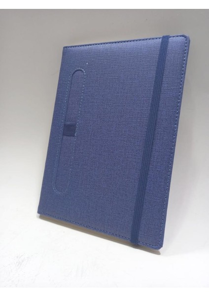 21*15 Mavi Renkli Kapaklı Çizgili Kalemlikli Ajanda Defter( Takvimsiz) Ayraçlı