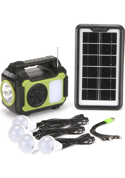 GD-8072 Solar Işık Istasyonu Radyo/mp3 Çalar/fener modelleri