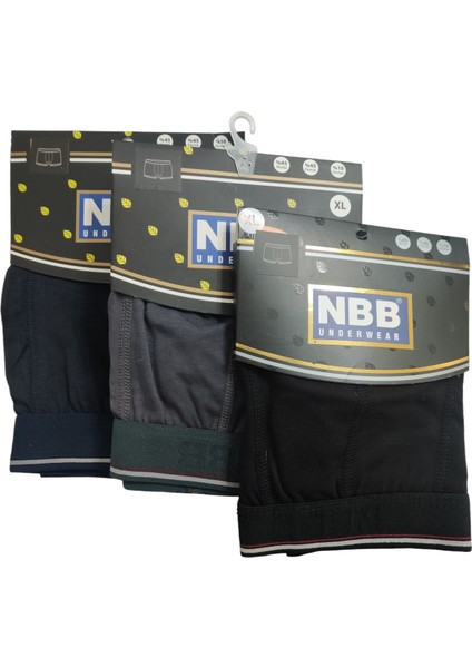 735 Modal Erkek Boxer Siyah - Lacivert Abani Classic 3'lü Paket