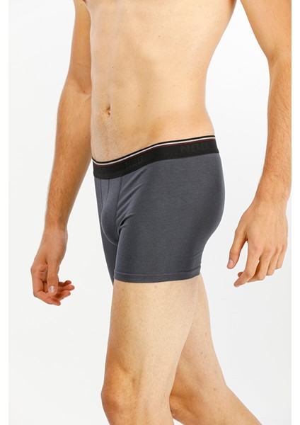 735 Modal Erkek Boxer Siyah - Lacivert Abani Classic 3'lü Paket