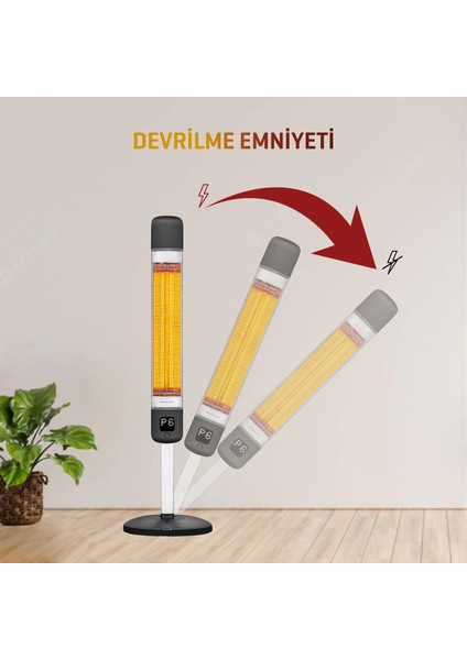 Smart-Fr Akıllı Karbon Infrared Ayaklı Elektrikli Isıtıcı Elektrikli Soba IP55 Su Geçirmezlik 2500W fırsatları