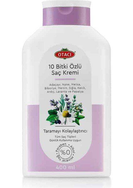 10 Bitki Özlü Taramayı Kolaylaştırıcı Saç Kremi 400 ml