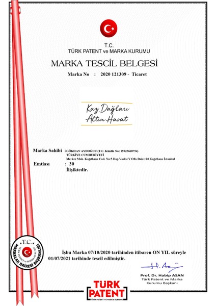 Kaz Dağları Altın Hasat 455 gr