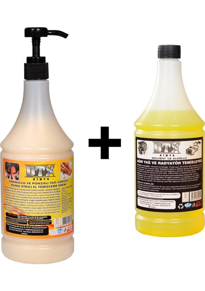 Ponza'lı (Talaşlı) El Temizleme Kremi ( Sabunu) 1 kg & Alkollü Intercooler Temizleme Sıvısı 500 ml