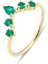 14 Ayar Altın Doğal Zümrüt Taç Yüzük KRS0012-14GR 1