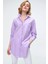 3879 Oversize Cepli Gömlek - Lila 4