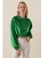 55392 Kadife Crop Bluz - Yeşil 1