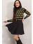 15801 Boğazlı Desenli Crop Kazak - Turuncu 3