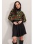 15801 Boğazlı Desenli Crop Kazak - Turuncu 5
