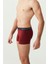 Bordo Lacivert Gri Pamuklu Likralı 3'lü Erkek Boxer 3