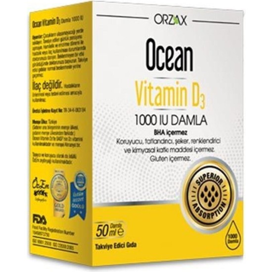 Ocean Ocean Vitamin D3 1000 Iu Damla 50ML Fiyatı