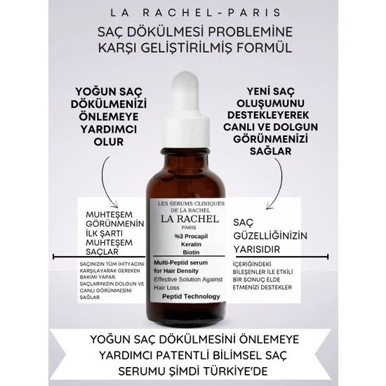 La Rachel-Paris Patentli Içeriğe Sahip Yeni Saç Oluşumunu Sağlayan Bilimsel Saç Serumu