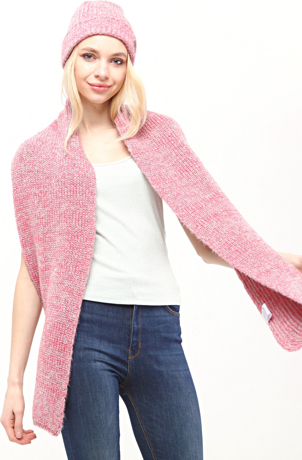 Marilavande Pembe Mint Atkı Bere Takımı görsel 3