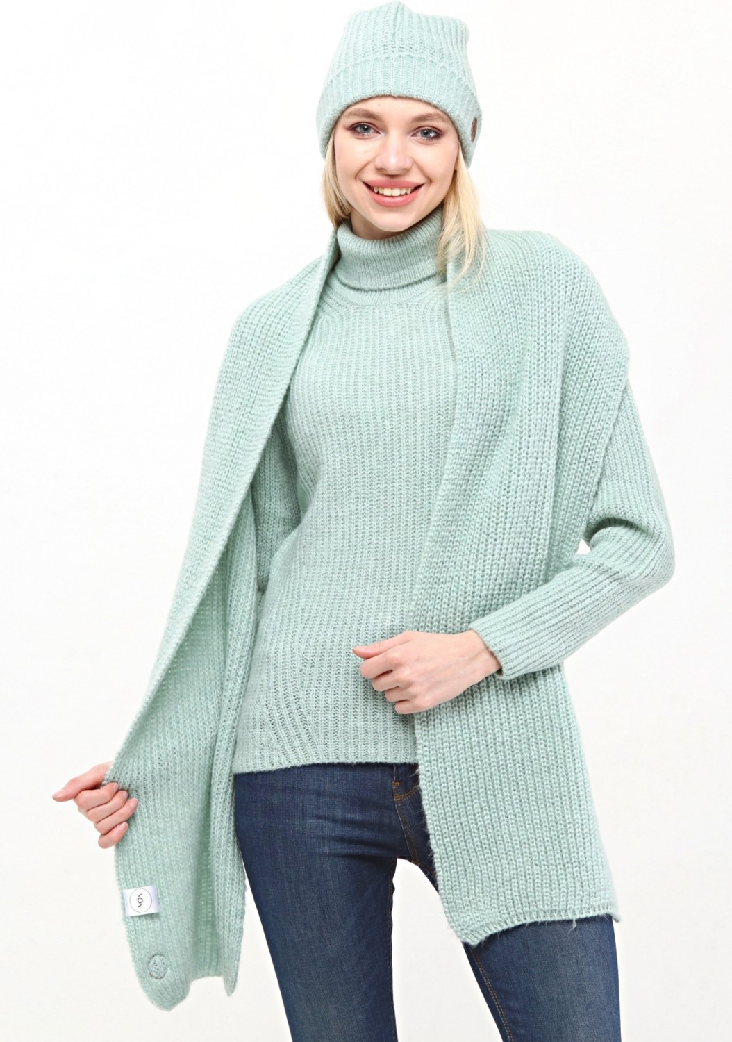 Marilavande Açık Mint Atkı Bere Takımı görsel 3