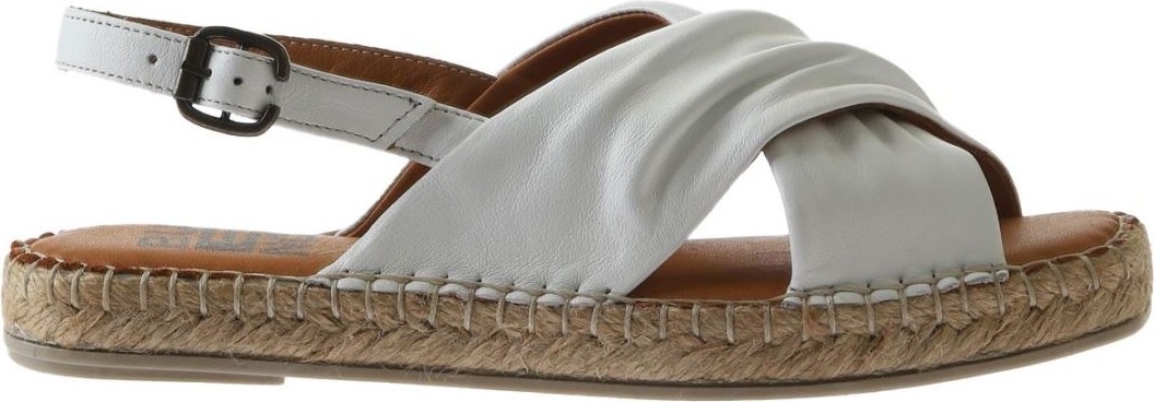 Bueno Shoes Beyaz Deri Kadın Espadril Sandalet