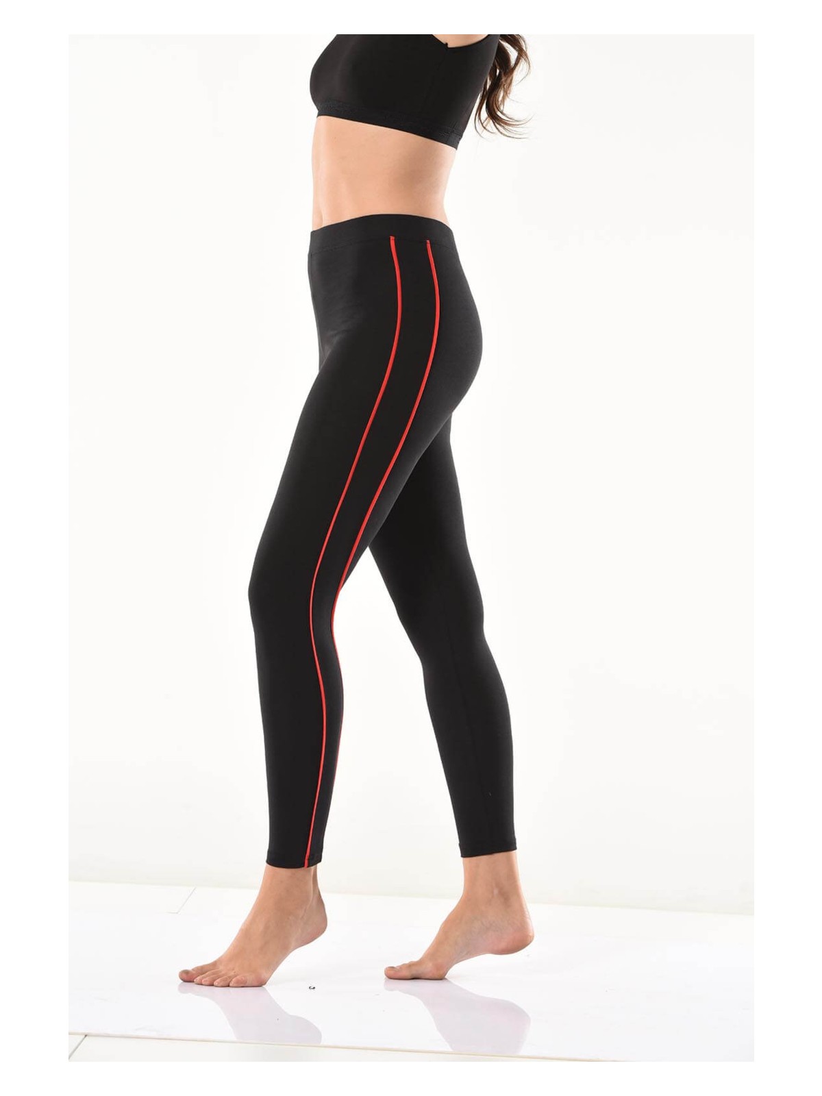 Derya Kurşun Şeritli Kadın Tayt 0592