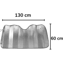 Ata Market Araba Ön Cam Güneşliği Vantuzlu Alüminyum Katlanabilir Güneşten Koruyucu Güneşlik 130X60 cm