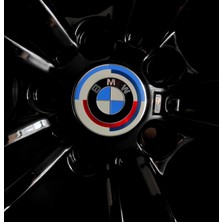 Bmw 50. Yıl Yeni Nesil 56 mm Jant Göbek Alüminyum Stıcker (4 Adet)