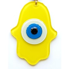 Mixperi Nazar Boncuklu Sarı Fatma Ana Bereket Eli Cam Duvar Süsü