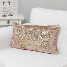 Körfez Kırlent Pul Payetli Kırlent Kılıfı Çift Renkli