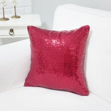 Körfez Kırlent Pul Payetli Kırlent Kılıfı Fuşya