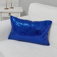 Körfez Kırlent Pul Payetli Kırlent Kılıfı Mavi