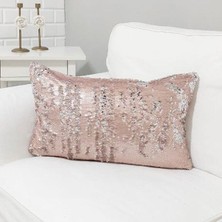 Körfez Kırlent Pul Payetli Kırlent Kılıfı Çift Renkli