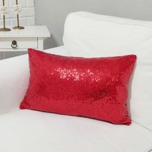 Körfez Kırlent Pul Payetli Kırlent Kılıfı Kırmızı